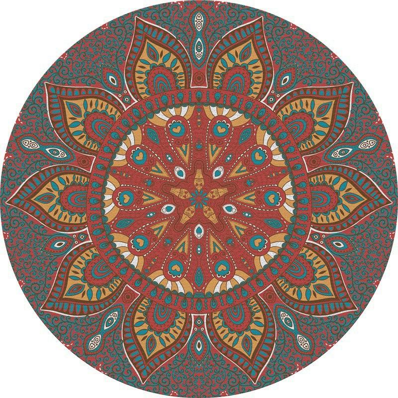 Ethnische Bohemian-Stil Mandala-Fußmatte für Wohnzimmer Couchtisch Decke für Schlafzimmer Nachttisch von Hotel und Pension Teppich