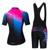 Women MTB Bike Jersey Bib Shorts Suits Anti-UV Bicycle Shirts Mountain Road Top Bottom Girls Female Red 2026 Summer Breathable Cycling Suit Set