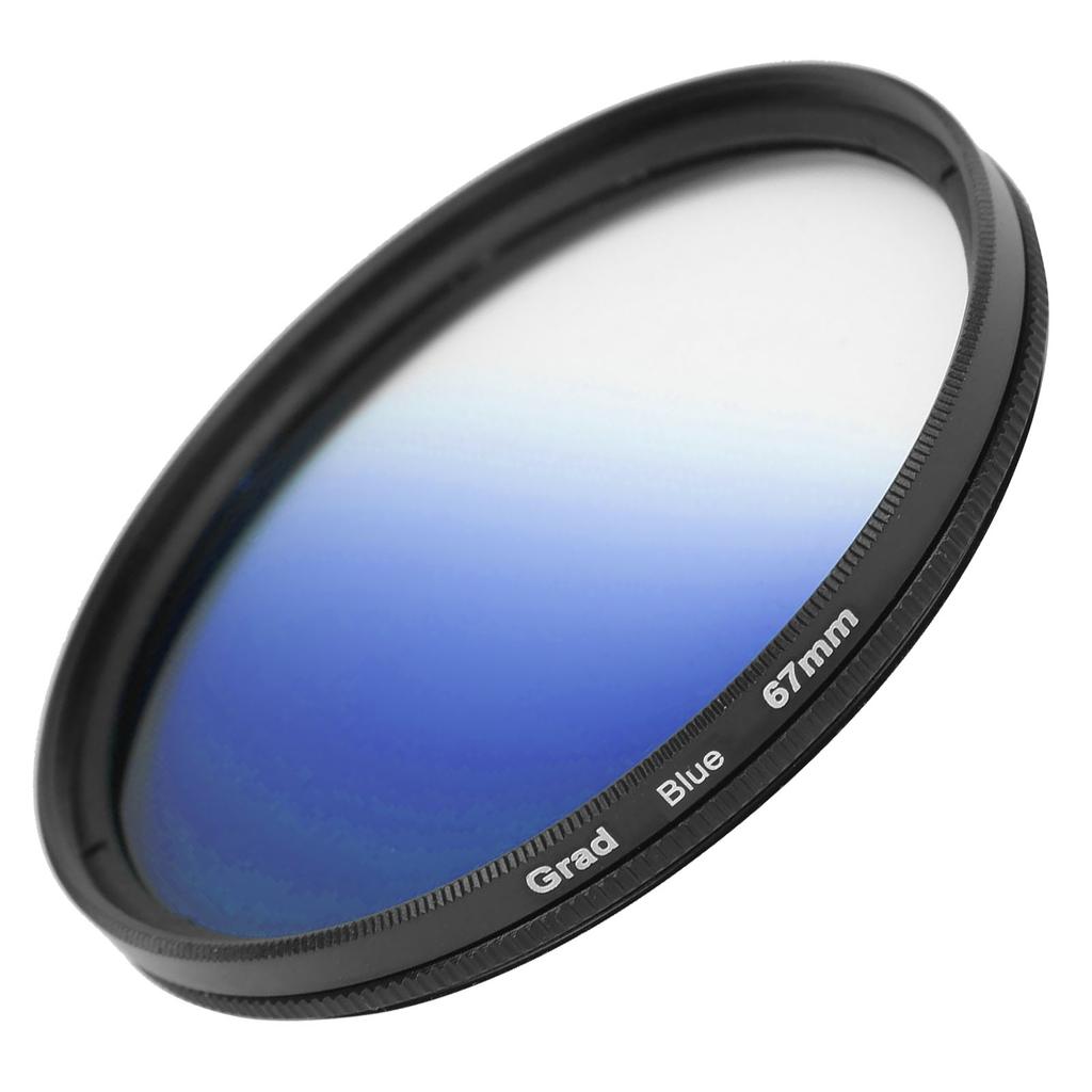 JuneStar 67mm SLR Lens Gradient Filter for Canon Nikon Sony Olympus Fuji Camera LensesGradient Blue