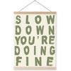 YQDEJ Pirational Wall Decor, Slow Down You're Doing Fine Retro Green Wall Art Poster Hanger Frame, Motivational Positive Affirmations Wall Decor,