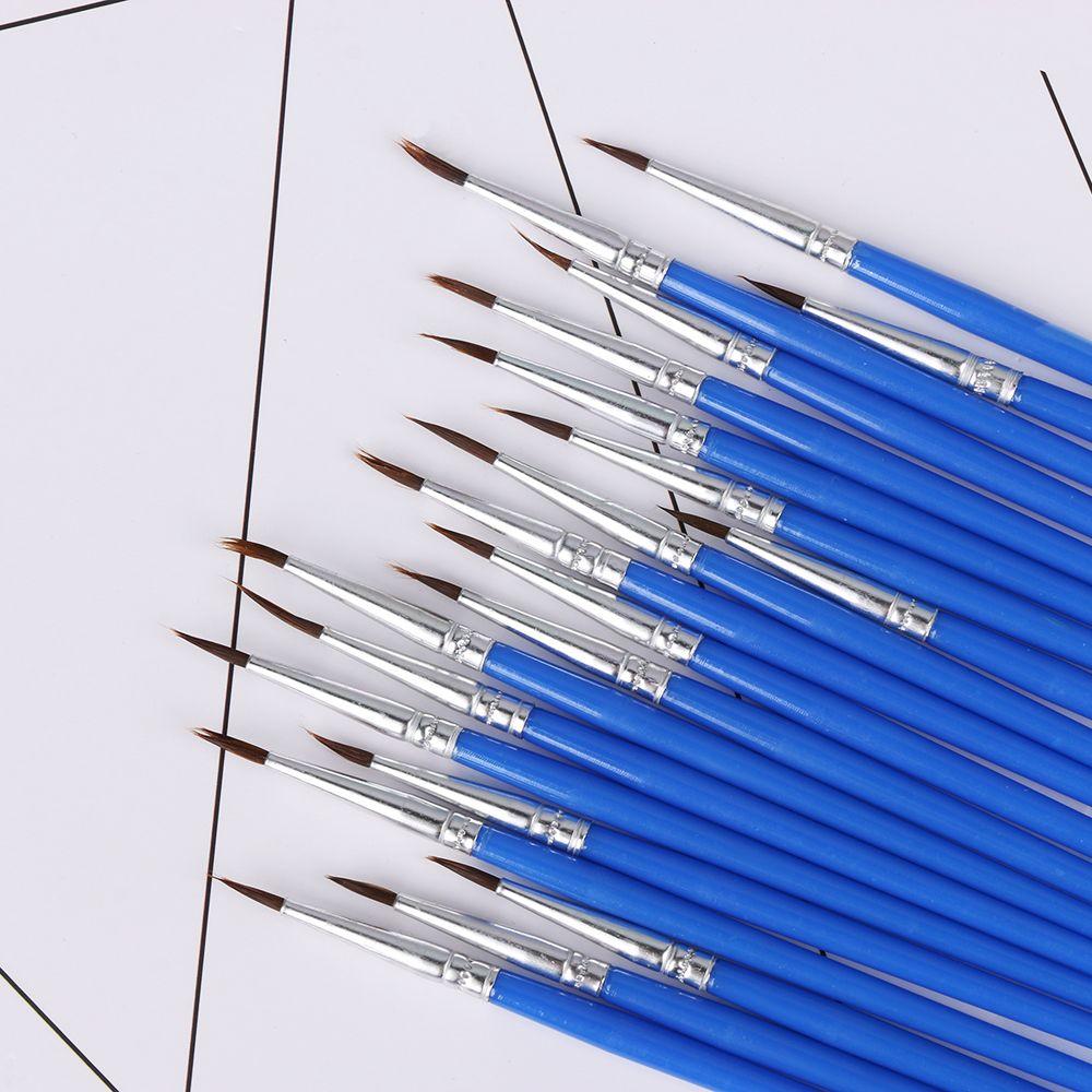 10pcs/set Crafts Artist Tool Drawing Oil Painting Brushes Watercolor Nylon Hair Hook Line Pen