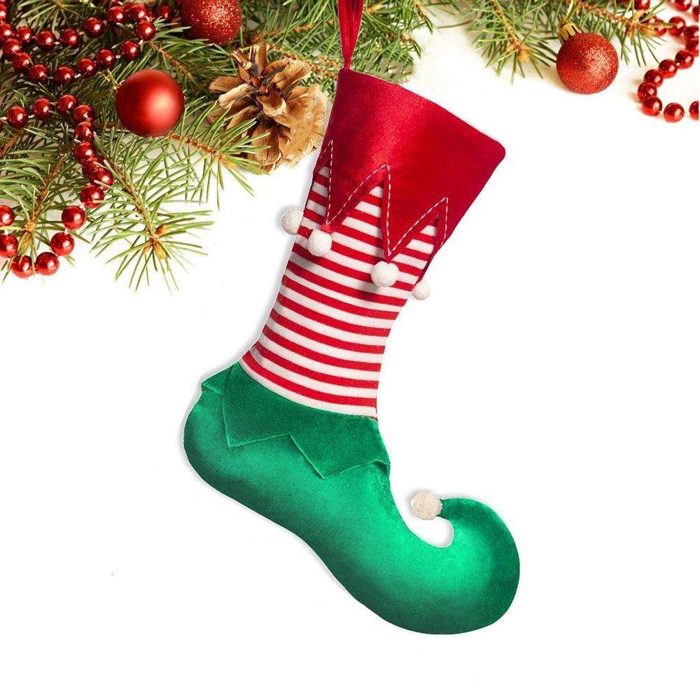 Decorative Elf Christmas Stocking Gift Bag Hanging Christmas Stocking Ornaments  Kids