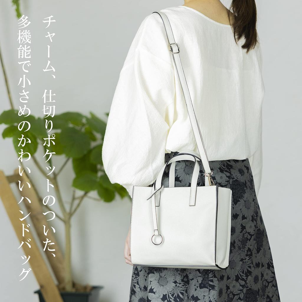 handbag with shoulder light gray [ELA] Women's strap, 2-way, stylish, simple,