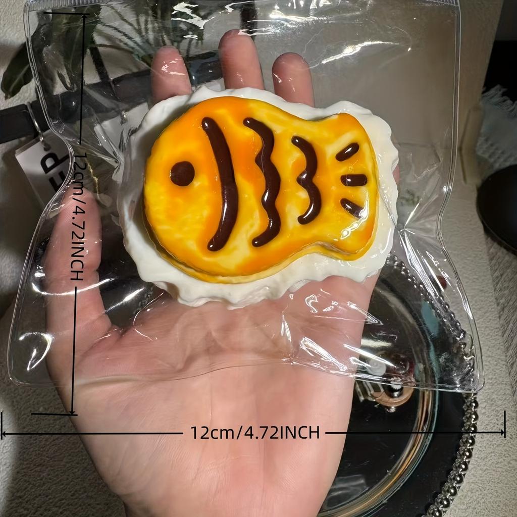 1PC Taiyaki Squishy Toy, Silicone Slow Rise Stress Relief, Cute Fish Shaped Fidget, Desk Decor Gift for All Ages