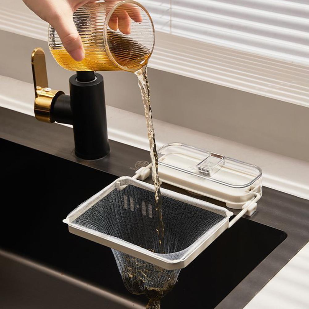 Faltbarer Spülbecken-Filterständer, Saugnapf-Spülbecken-Sieb-Netzbeutelständer, Wiederverwendbare Multifunktions-Abtropfständer für Obst Gemüse