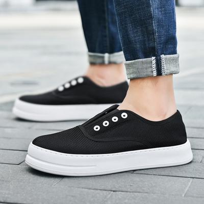 Été nouvelles chaussures décontractées pour hommes tige basse couvre-pied surface en tissu respirant chaussures paresseuses à enfiler chaussures de skate chaussures en toile pour hommes