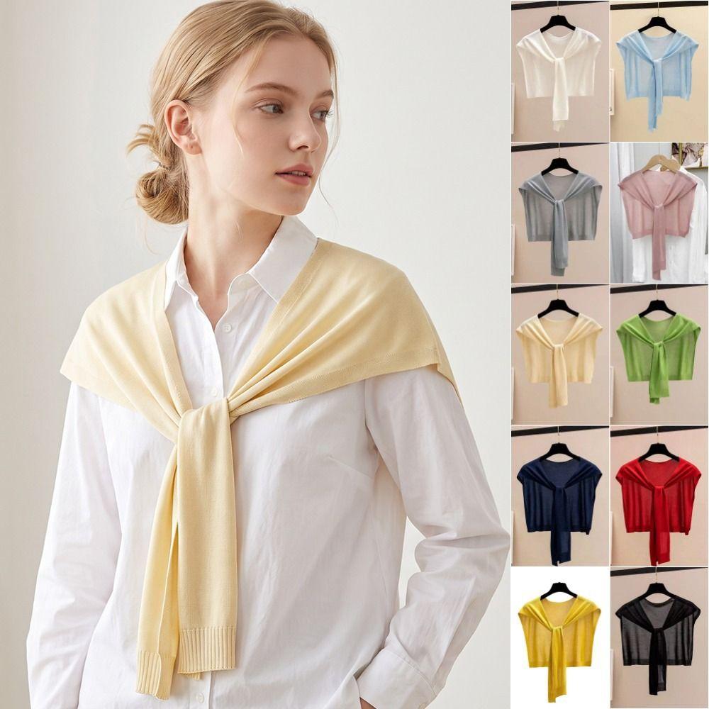 Thin Knitted Shawl Cloak Neck Wrap All-match Knitting Shawl Clothes Decoration