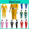 Rangers Costume For Kids And Adults Featuring Durable Jumpsuit And Character Mask**
