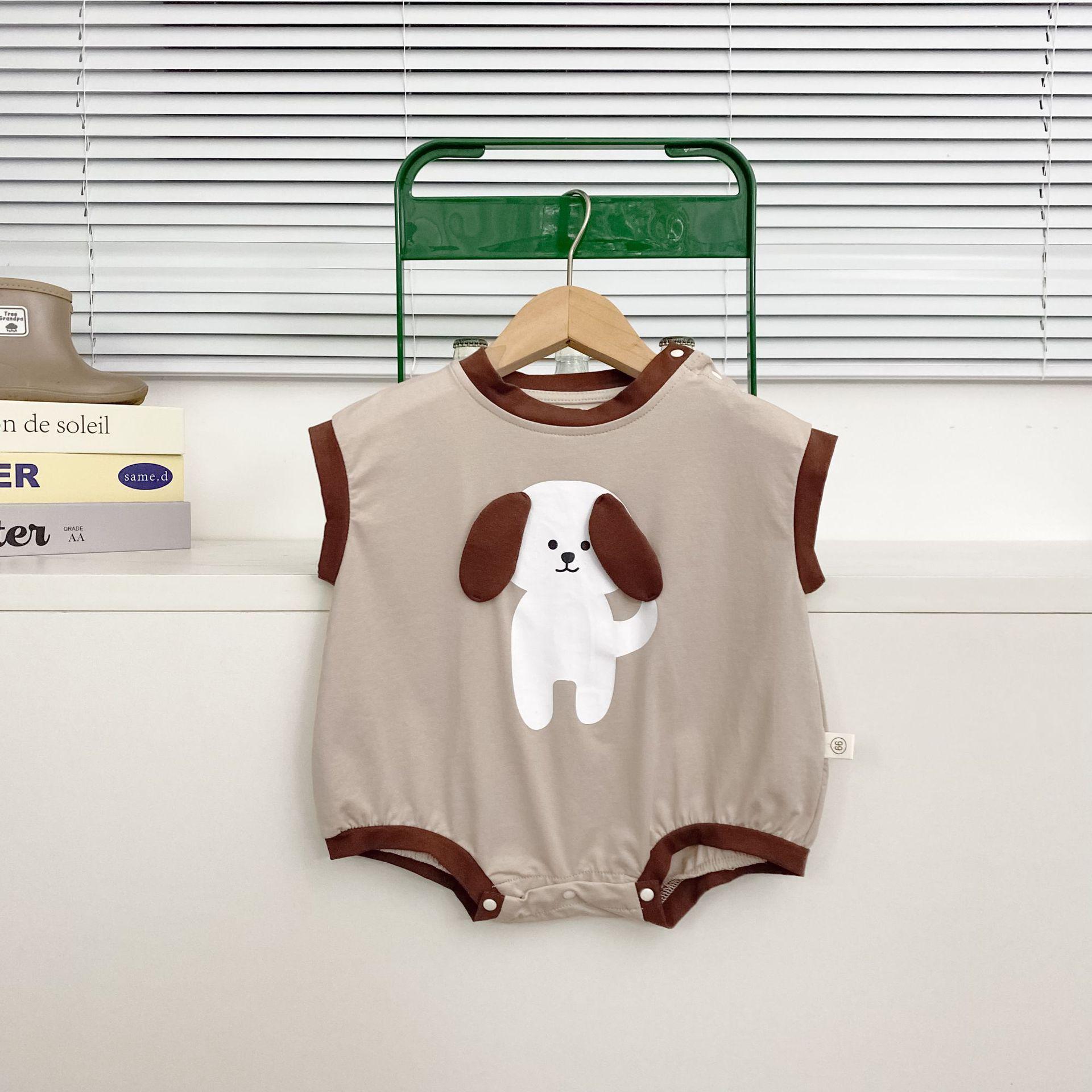 Unisex Summer Baby Cartoon Onesie Romper 66 cm хаки