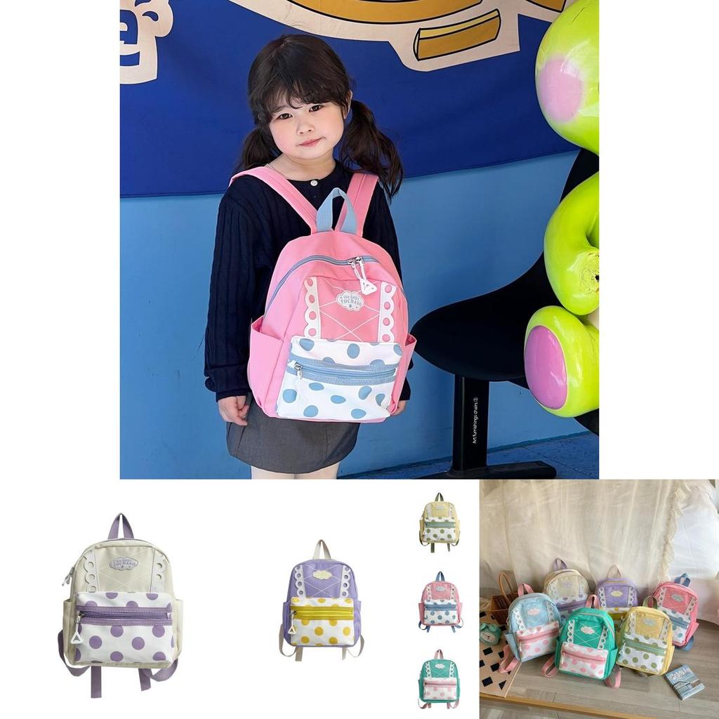 Trendy Polka Dot Children's Backpack Cute Cartoon Design Stylish And Colorful School Bag