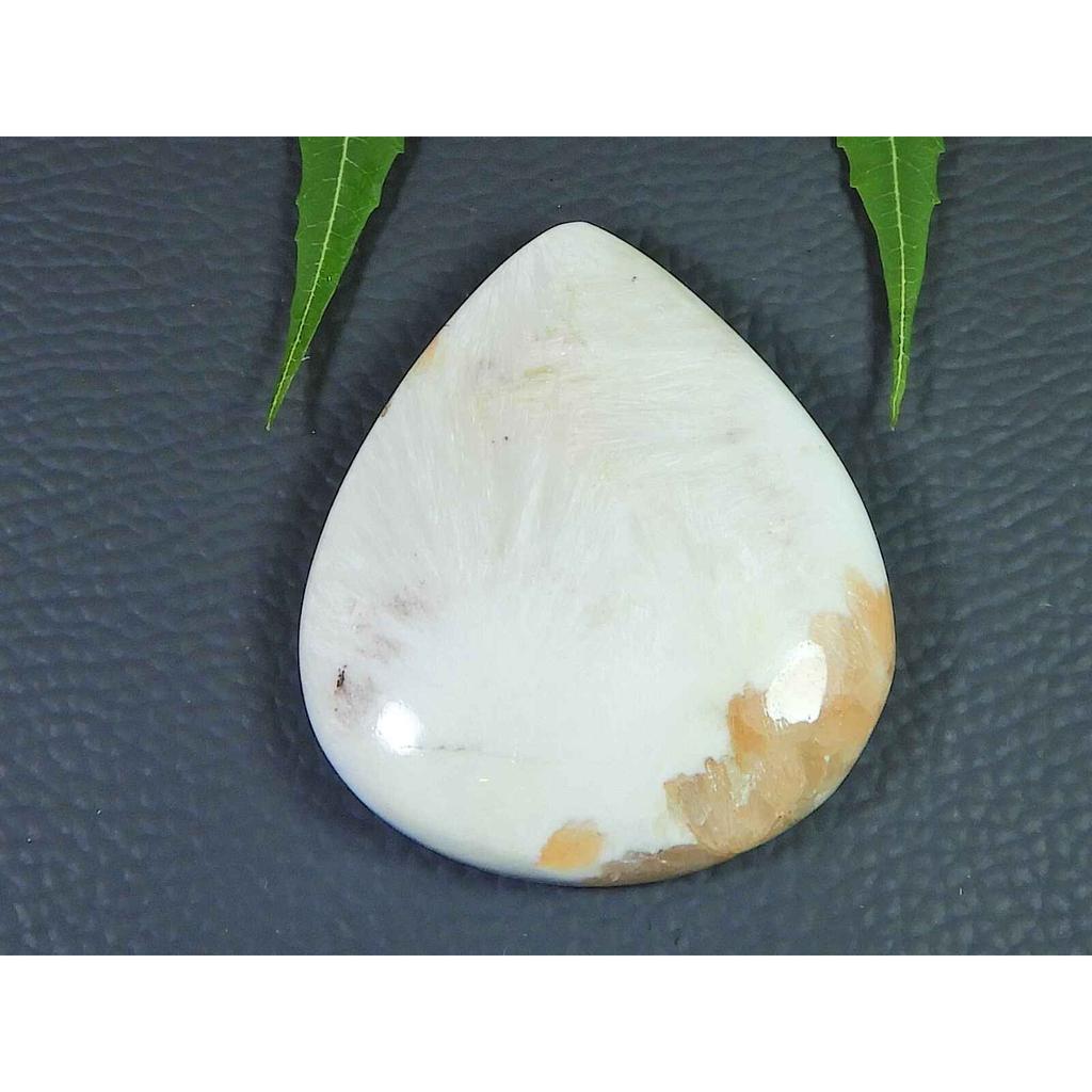 Natural Pink Scolocite Pear Shape Cabcohon Loose Gemstone 120Cts. 41X49X09MM SK-3527