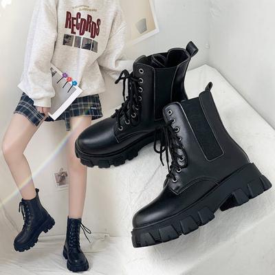 New Women Ankle Boots Platform Casual Ladies Shoes Plus Size Autumn Winter Female Lace Up British Boot Fashion Western Boot