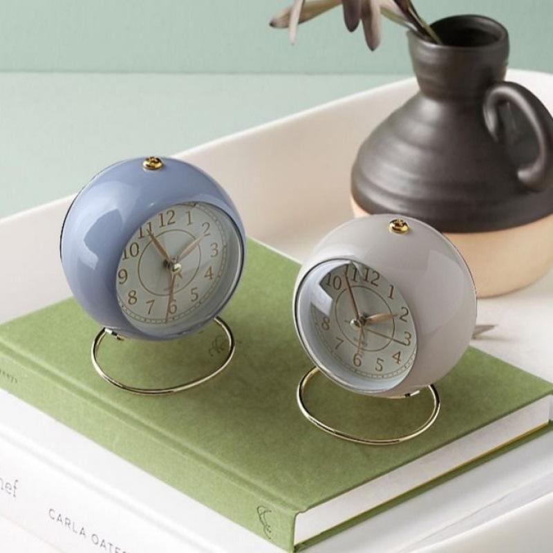 Alarm Clock Student Mini Version Bedroom Desk Bedside Ornaments Ins Retro Paint Simple Creative Hour Clock