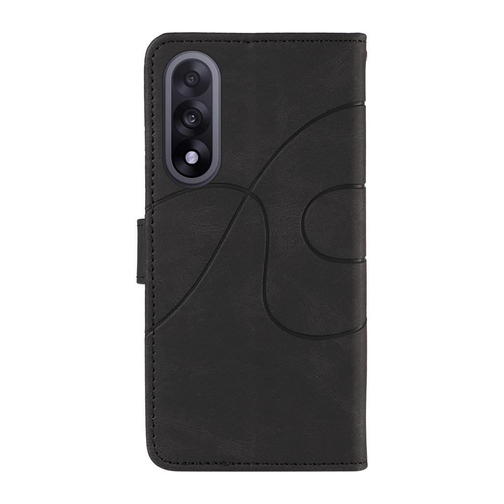 For OnePlus Nord 5 5G/OnePlus Ace 5 Ultra 5G Wallet Case Leather Phone Cover Stand with Curved Line Design