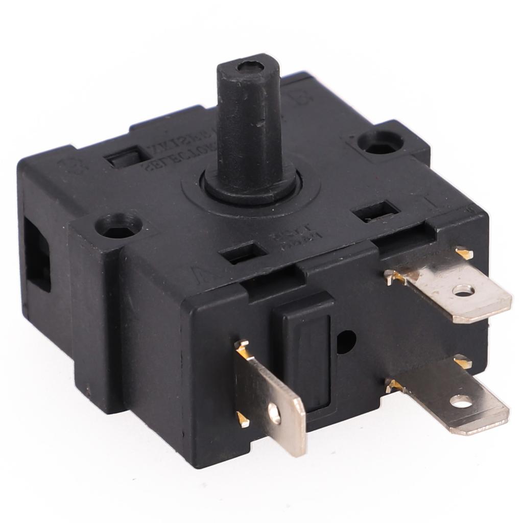 16A Gear Switch Rotary Switch 3 Pin 5Pin AC250V Black