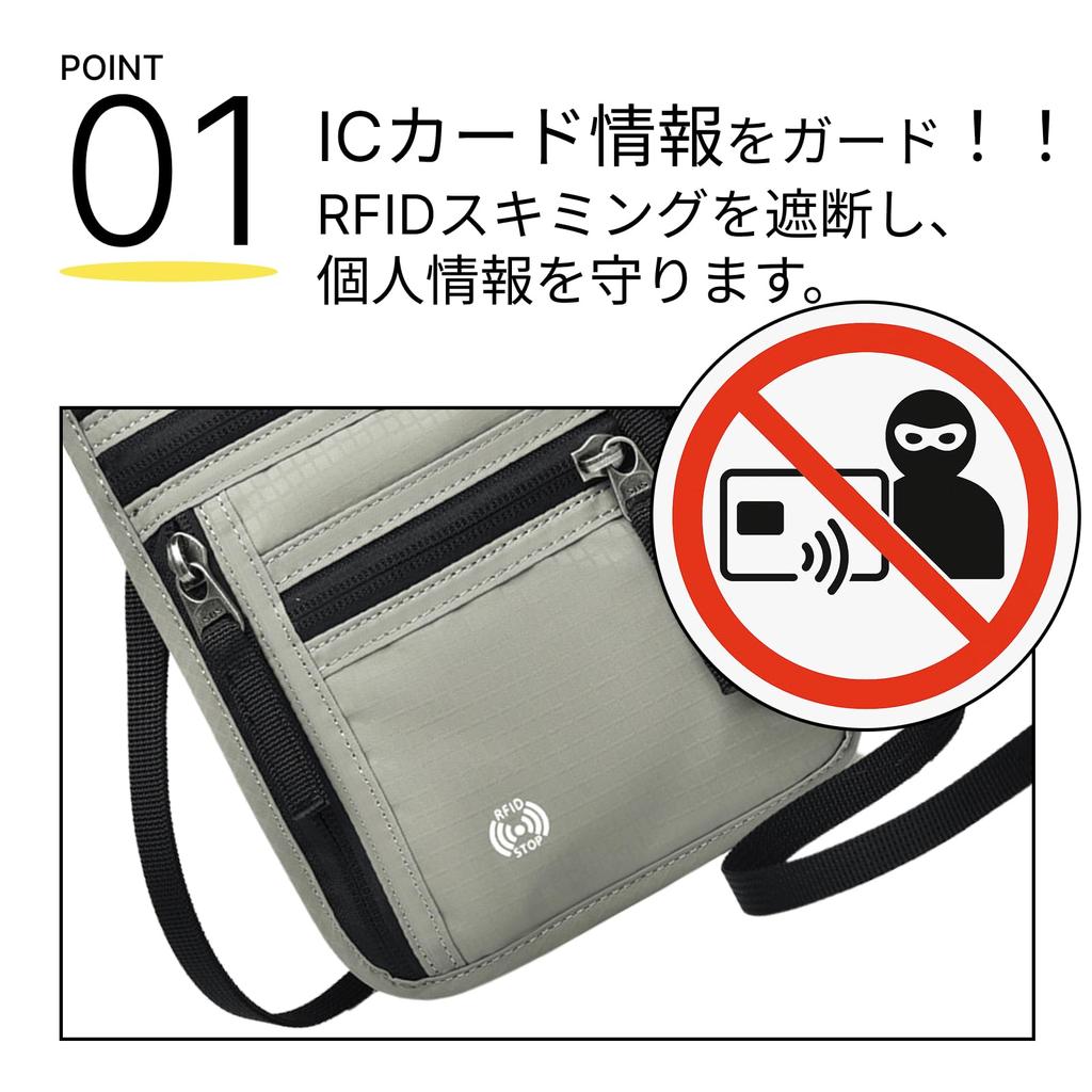 Adzu Passport Security Secret for International Travel Case, Neck-Hanging, Anti-Skimming, Pouch, Pouch, Neck-Hanging, Slim, (Black)