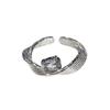 [Crystal Diamond Whispers] High-End Full Diamond Zir*****Pen Ring Moonstone Flower Niche Design Personalized Diamond Ring