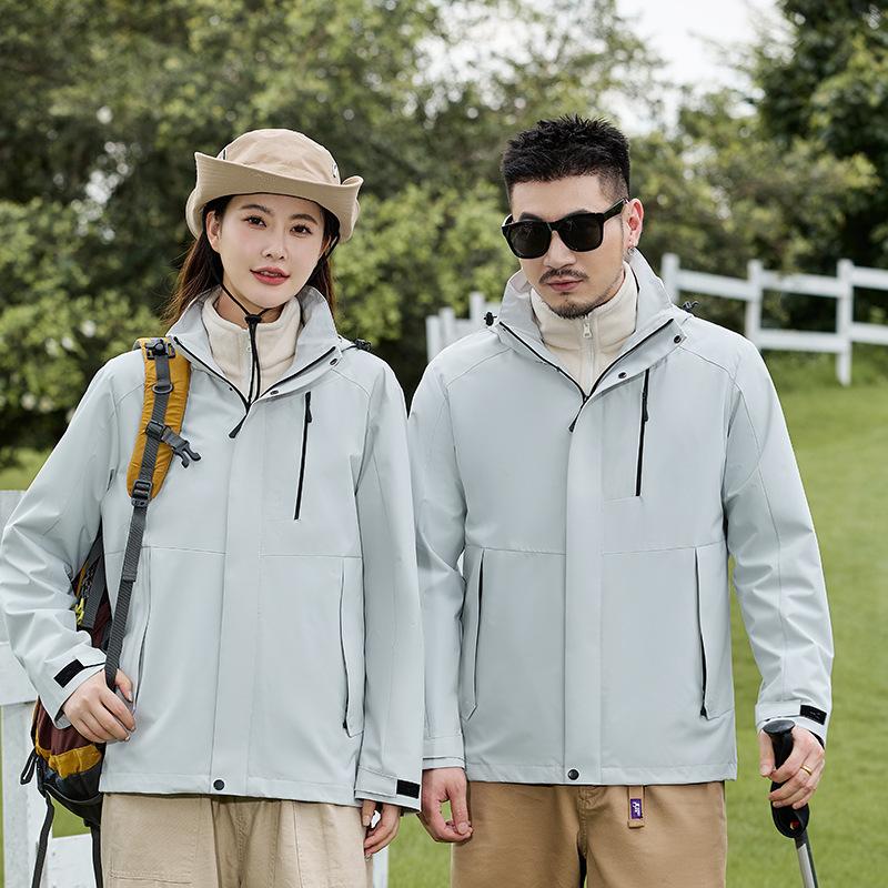 Couple jacket men's and women's three-in-one two-piece set waterproof and breathable hiking warm jacket jacket