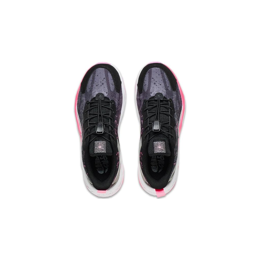 Li Ning Childrens Night Elf 3.0 Luminous Comfortable Versatile Non-Slip Wear-Resistant Casual Shoes Kids Casual Shoes Black Gray YKCT108-6