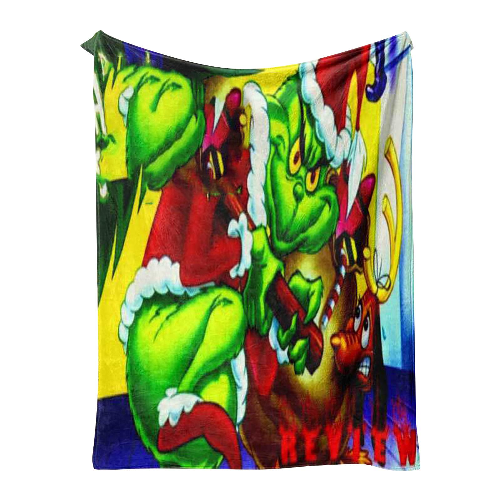 

Green Monster- Flannel Blanket Comfortable Flannel Digital Print Blanket One Size