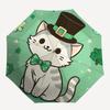 1pc Leprechaun Cat Automatic Folding Umbrella - Compact 8-Rib Design, Durable Plastic & Iron, Lightweight for Outdoor Daily Use140