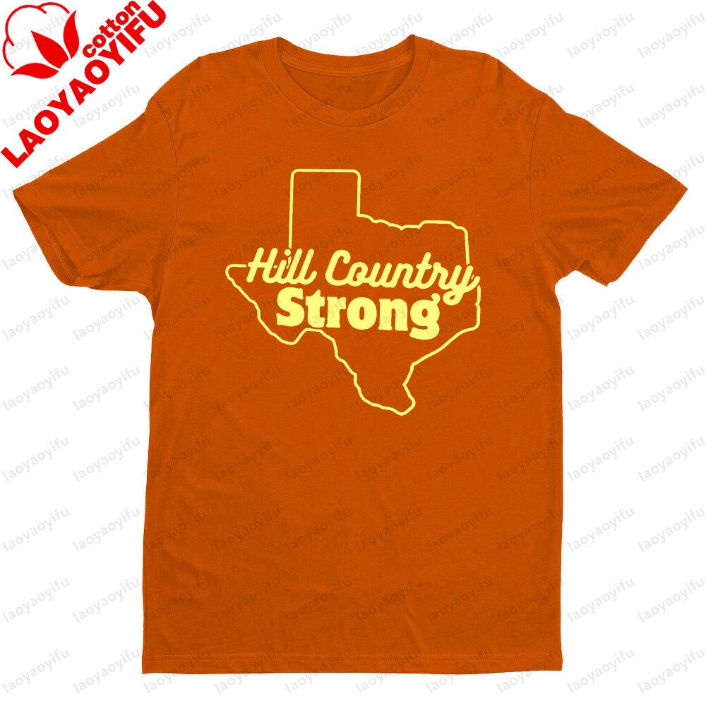 Hill Country Strong Texas Outline Graphic T Shirt Unisex Modern Summer Cotton Short Sleeve Hill Country Pride Casual Daily Outfit S
