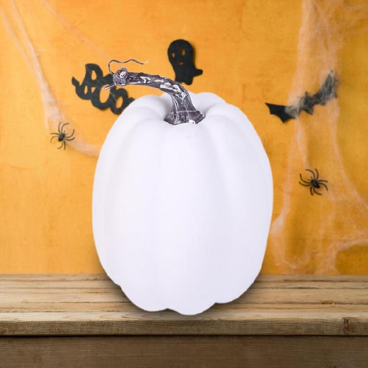 Realistic White Pumpkin for Thanksgiving Decoration, Basket Display, Artificial Pumpkins Fake Pumpkins