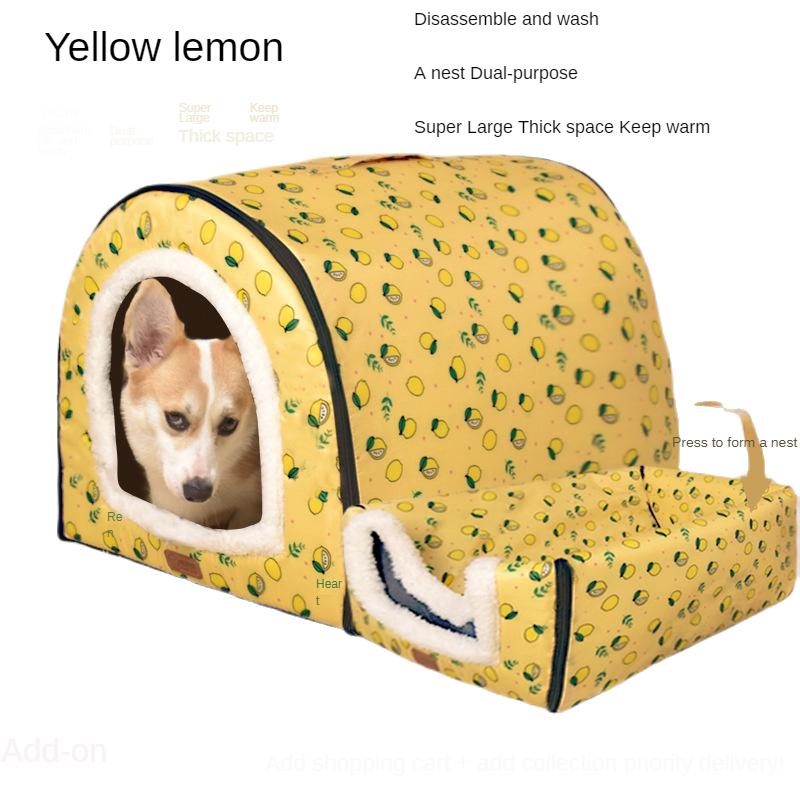 Pet Large Dog House Fully Detachable and Washable Pet Kennel Cylindrical Portable Dog Room Golden Hair Room Kennel