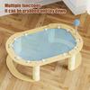Elevated Cat Hammock Free-Standing Pet Bed Summer Breathable Raised Cat Hammock Bed with Spring Ball/Scratching Post for Indoor Cats