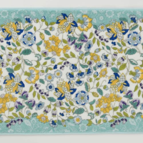 Kawashima Selkon Textiles MINTON Kitchen Mat, Garden Nature, Blue-Green, 50 x 150 cm, FT1230