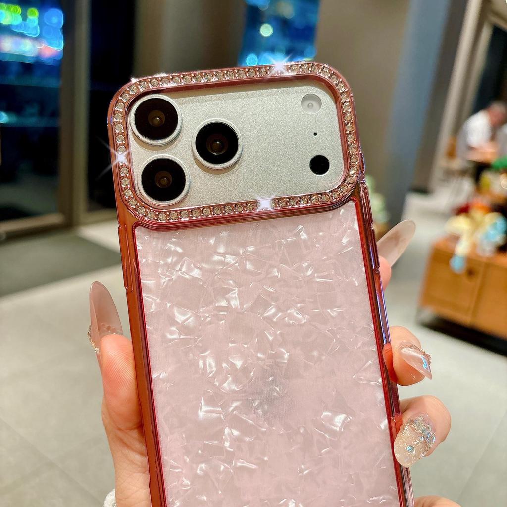 Rhinestone Electroplated Phone Case for iPhone 17 Pro Max – Shiny, Anti-Fall Soft Shell Cover