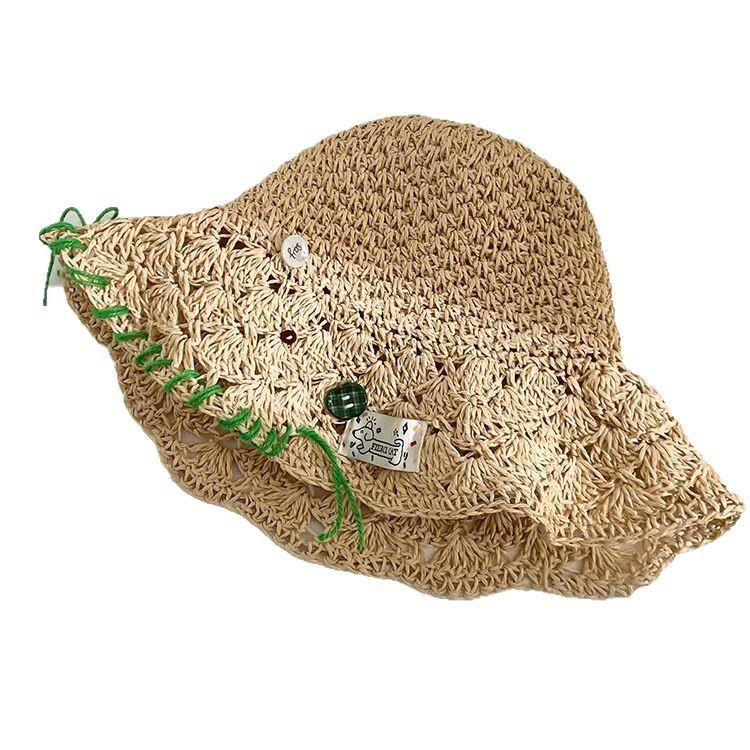 Grass Hat Women'S Spring And Summer Seaside Beach Vacation Hollow Sun Hat Large Brim Woven Sunshade Hat