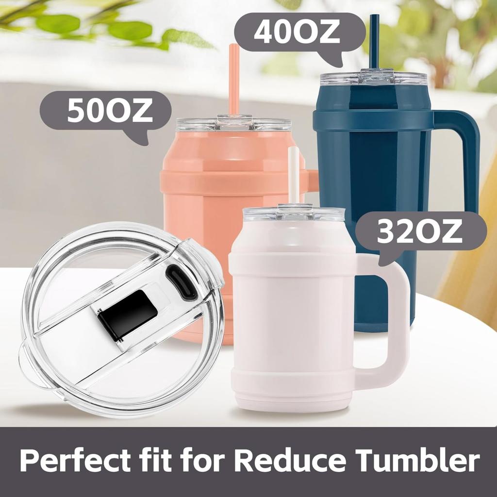 Water bottle replacement lid for 50oz 40oz reduced cups 32oz cups with straw direct drinking 10x9.4x3.1cm 100 grams Clear
