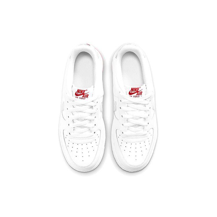 Nike Air Force 1 Low GS White University Red Kids Sneakers Black DJ4625-100