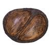 Divit Shilp Natural Wooden Tray, Serving Bowl for Salad, Veggies and Fruits, Large Deep Tray for Family, Party (Bark Edge Wavy Divided Bowl)