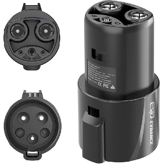 Адаптер для зарядного устройства NACS на J1772, 48А и 250В, адаптер для зарядки с замком безопасности, сертифицированный, совместимый со всеми электромобилями J1772, настенными и мобильными зарядными устройствами Black J1772 TO NACS