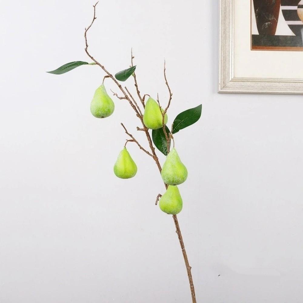 Reusable 5 Heads Artificial Fig Branch with Leaves Plastic Fig Tree Branch Exquisite Handmade Fake Plants Balcony Decoration