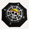One Piece Piraten Kompass Automatischer Faltregenschirm, Selbstöffnend/Schließend, Langlebiger Winddichter Reiseschirm für Outdoor-Abenteuer a0826053
