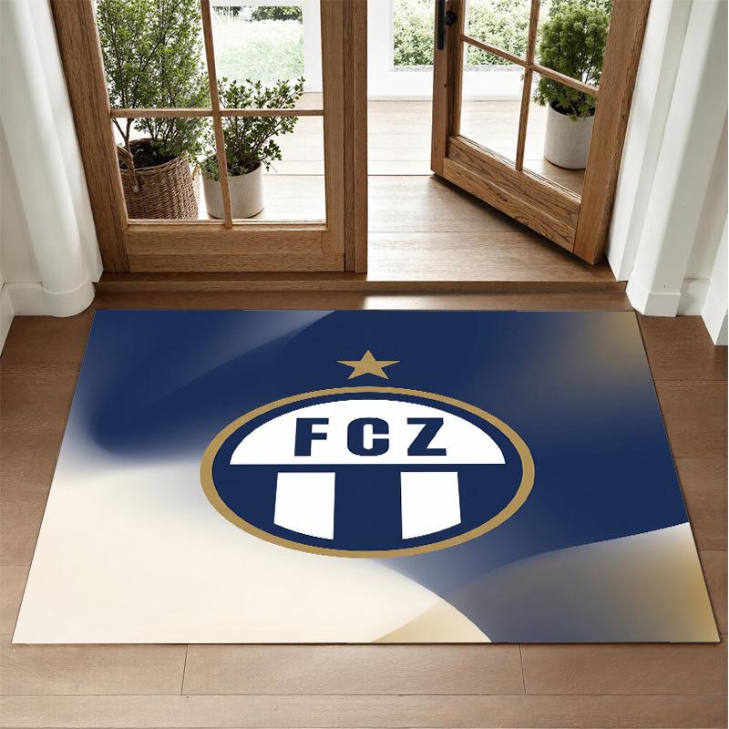 FC Zürich Design Crystal Velvet Rug Soft Decorative Mat for Bedroom Entrance