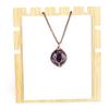 Natural Crystal Rough Stone Amethyst Round Winding Tree Of Life Pendant Necklace N647