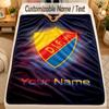 Flannel BlanketDjurgårdens IF Custom Name Text Personalized Soft Warm Throw Blanket Home Decor Gift