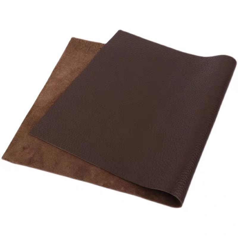 3mm Coffee Colored Thick Cowhide Leather, Deep Brown Top Layer Genuine Leather Fabric, Car Sofa Seat Cushion, Yoga Mat, Cooling