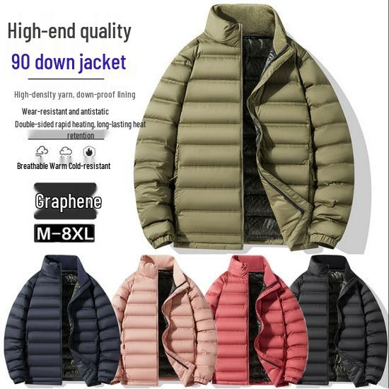 

Premium Graphene Lightweight Down Jacket for Couples - Men s Plus Size & Women s 90% White Duck Down Coat M