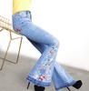 2022 Women's European & American Fashion Embroidered Denim Flare Pants