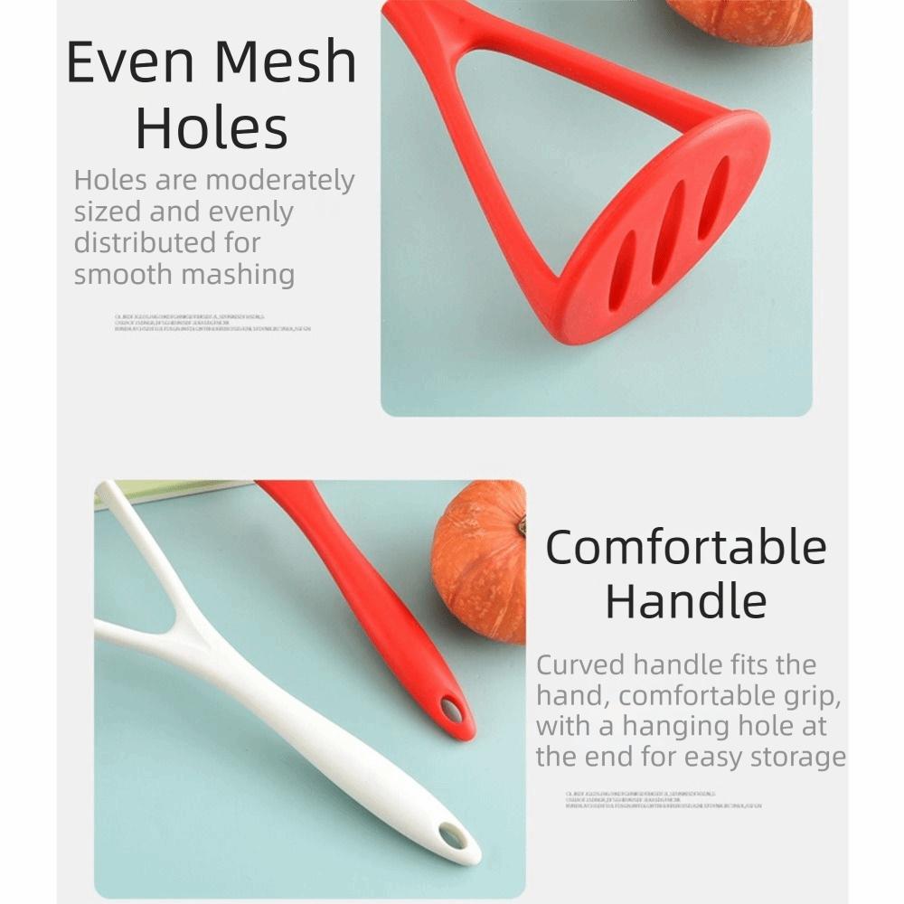 Food Grade Silicone Potato Masher Nonstick Non-scratch Avocado Smasher Comfortable grip Even Mesh Holes Fruit Ricer