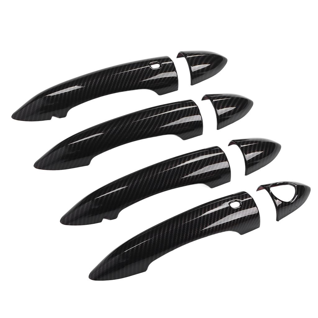 8pcs Exterior Door Handle Cover Trim Carbon Fiber Pattern With Holes Replacement for Giulia 2017‑2020