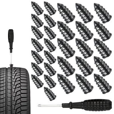 30pcs Car Tyre Repair Rubber Nail Set Car Motorcycle Tyre Repair Nails Truck Scooter Bike Tire Puncture Repair Tool Universal