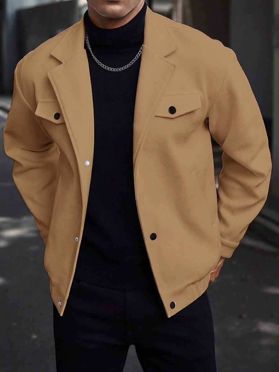 Модный мужской пиджак с лацканами 2025: Повседневное короткое пальто весна/осень, корейский стиль M