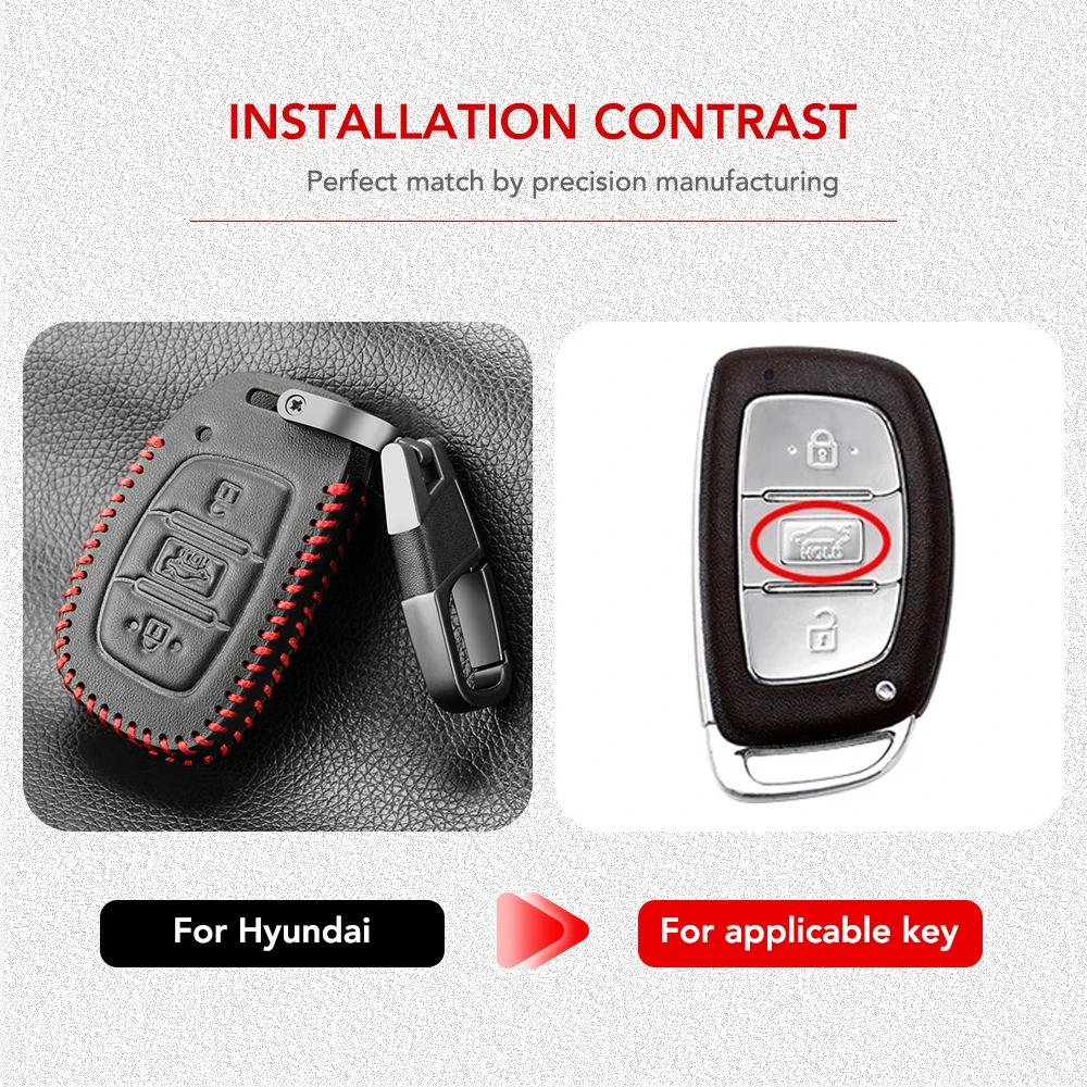 Smart nyckelfodral med 3/4 knappar för Hyundai Tucson Santa Fe Rena Sonata Elantra Creta Ix35 Ix45 I10 I30 I40 Tillbehör