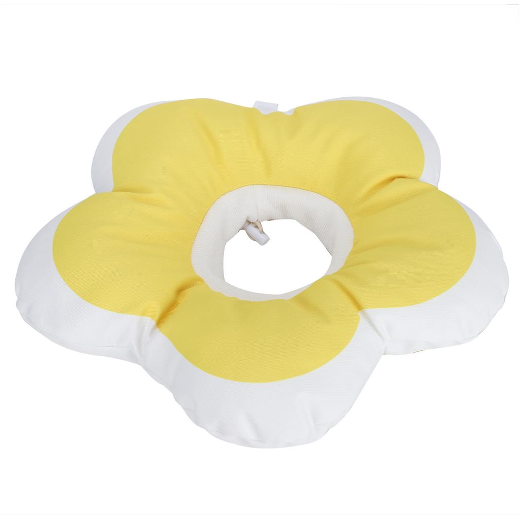 Collare di Recupero per Animali a Forma di Fiore Impermeabile Regolabile Anti-Morso Collare a Cono per Animali(Giallo S)
